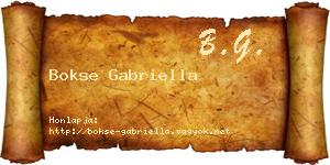 Bokse Gabriella névjegykártya